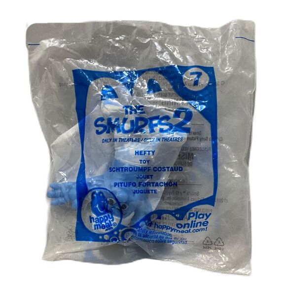 Mcdonalds 2013 Smurfs 2 Hefty #7 Happy Meal Toy Unopened - Picture 1 of 6